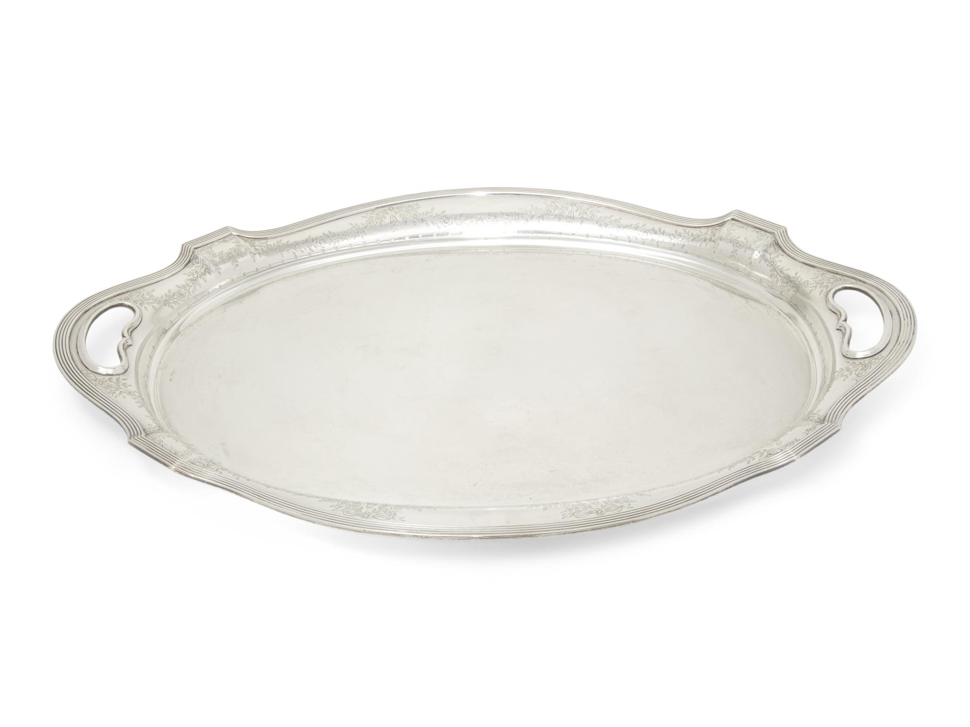 A Russian Silver Serving Tray