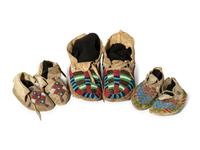 Plains Child's Beaded Hide Moccasins