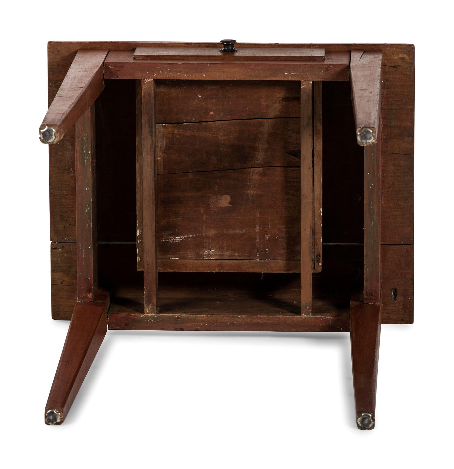 A Federal Red-Stained Maple Scrubbed Top Work Table