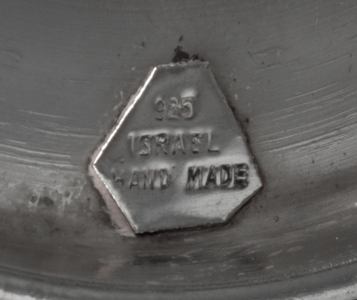 An Israeli Silver Goblet, 20th Century, with incised and 'jeweled' decoration.