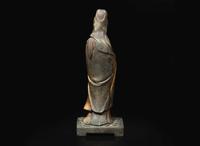 A Chinese gilt-lacquered bronze figure of Guanyin, 17th / 18th century 漆金銅觀音 十七或十八世紀