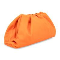 BOTTEGA VENETA, ORANGE LEATHER POUCH CLUTCH