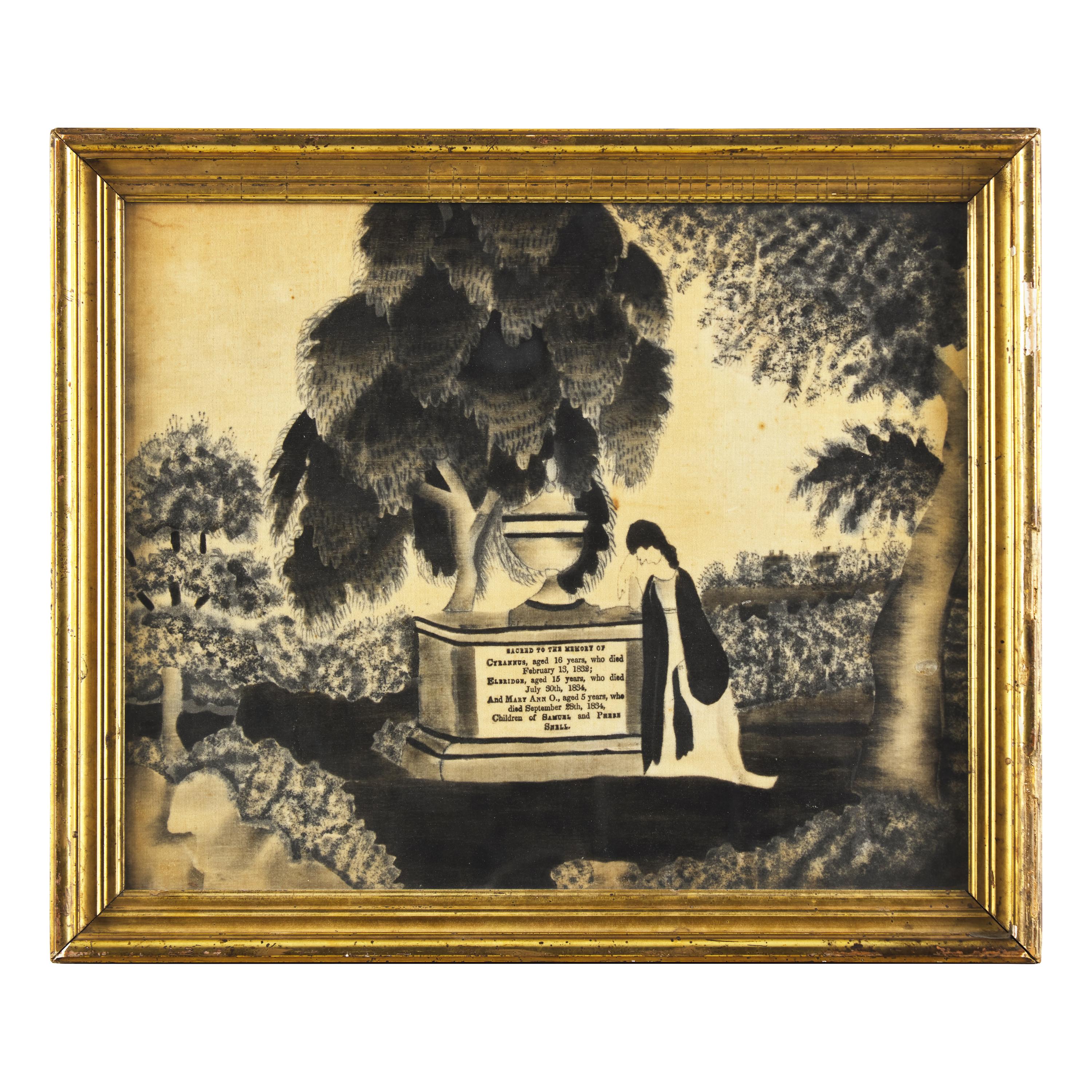American School, 19th Century — Two Mourning Works from Massachusetts