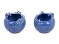 A Pair of Claire-de-Lune Glazed Porcelain Brush Washers