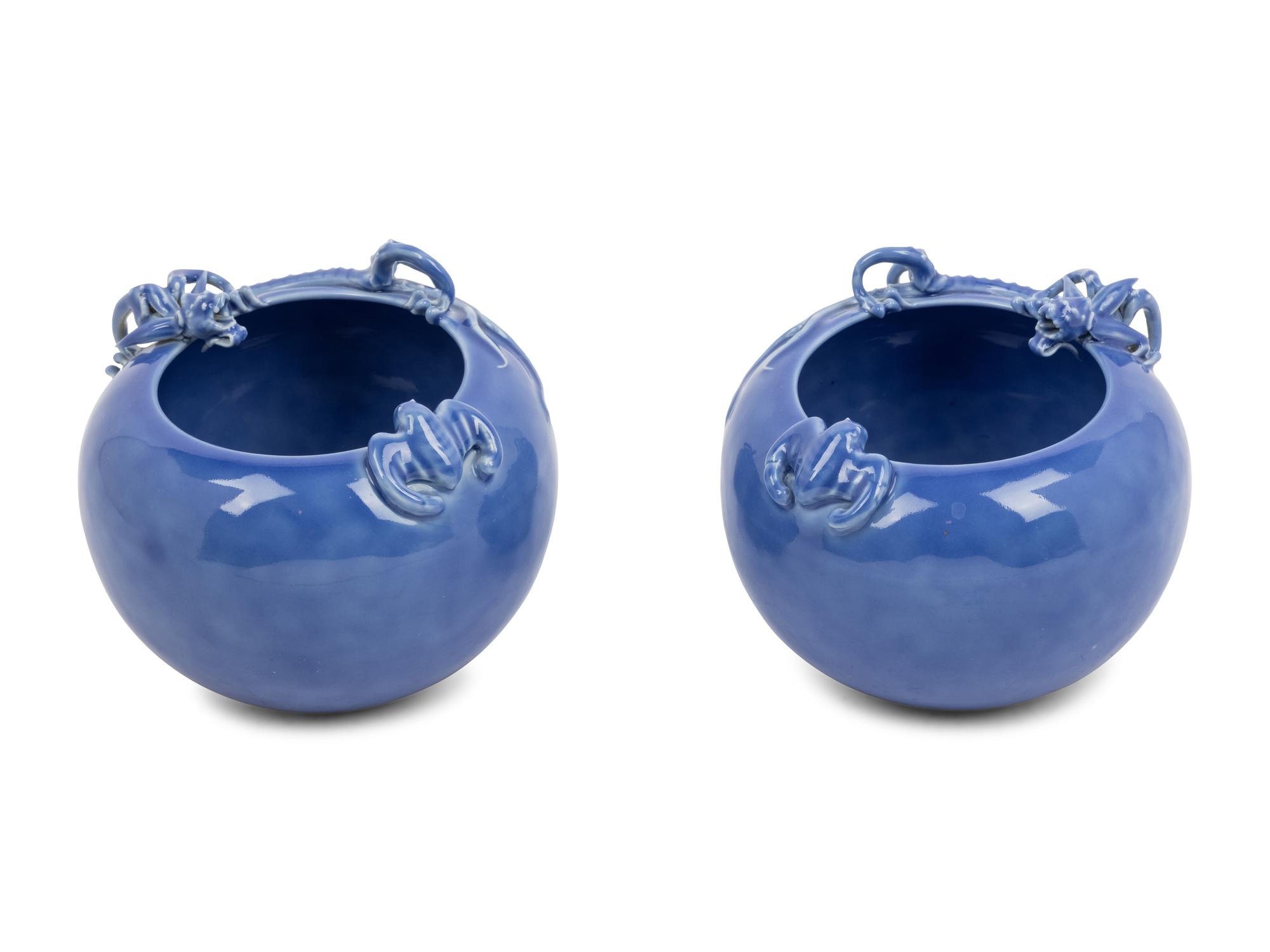 A Pair of Claire-de-Lune Glazed Porcelain Brush Washers