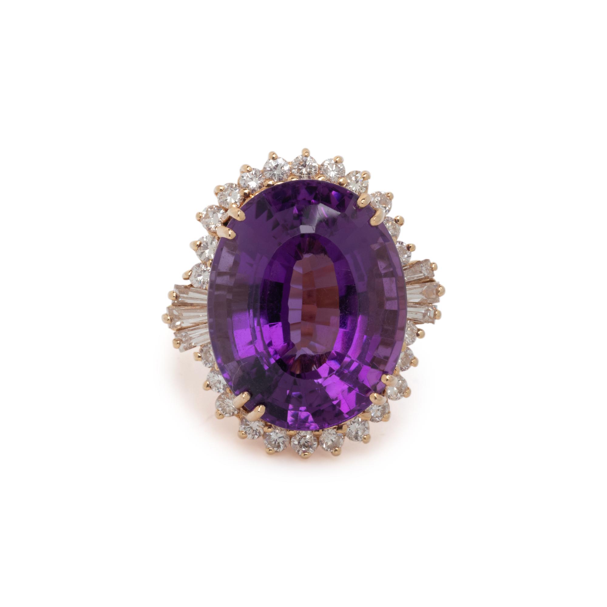 AMETHYST AND DIAMOND RING