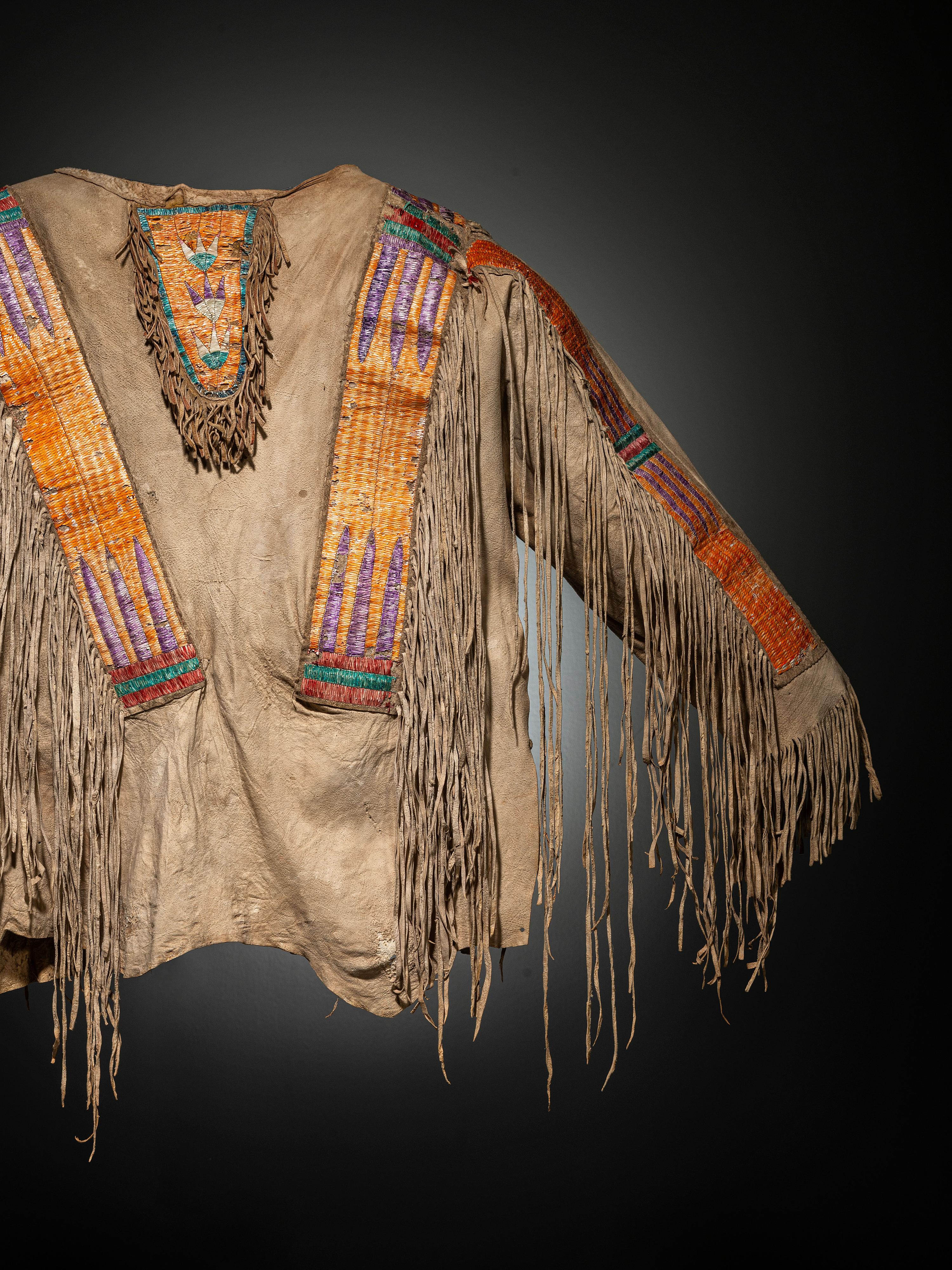 Fort Berthold Quilled Hide Shirt