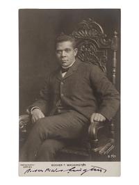 [WASHINGTON, Booker T. (1856-1915)]. Rotograph postcard. New York: The Rotograph Company, n.d., ca 1902. SIGNED BY WASHINGTON.