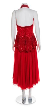 Two Fabrice Beaded Halter Dresses, 1990-2000s No size label