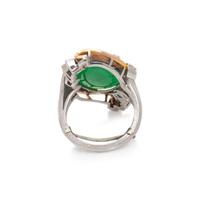 JADEITE JADE AND DIAMOND RING