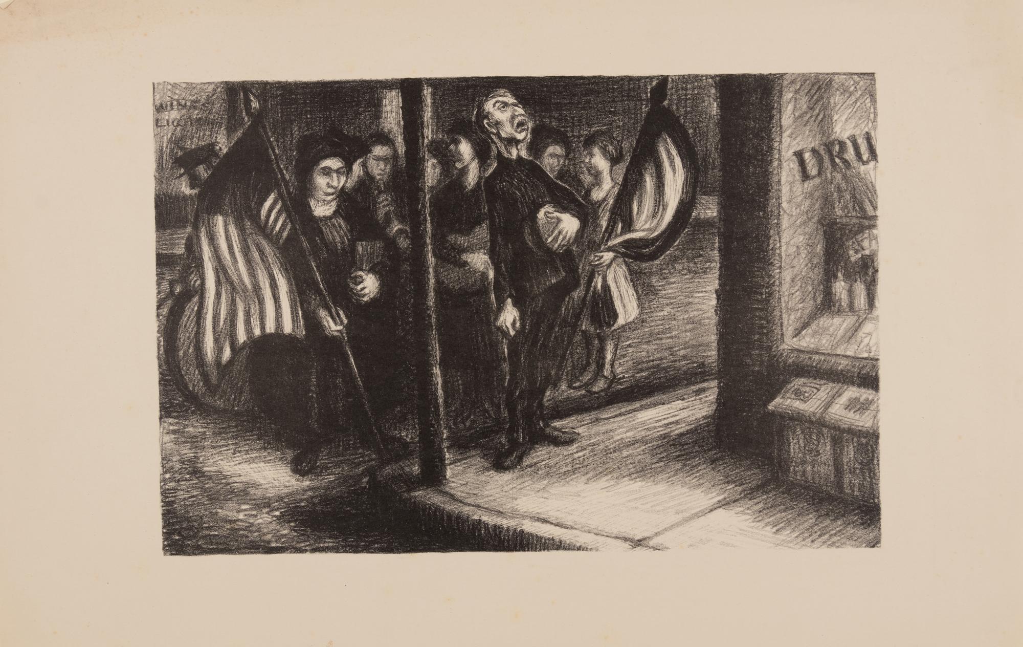 A group of four prints ( Call to Repentance; It is Wonderful; The Corner; Third Street Cafe )