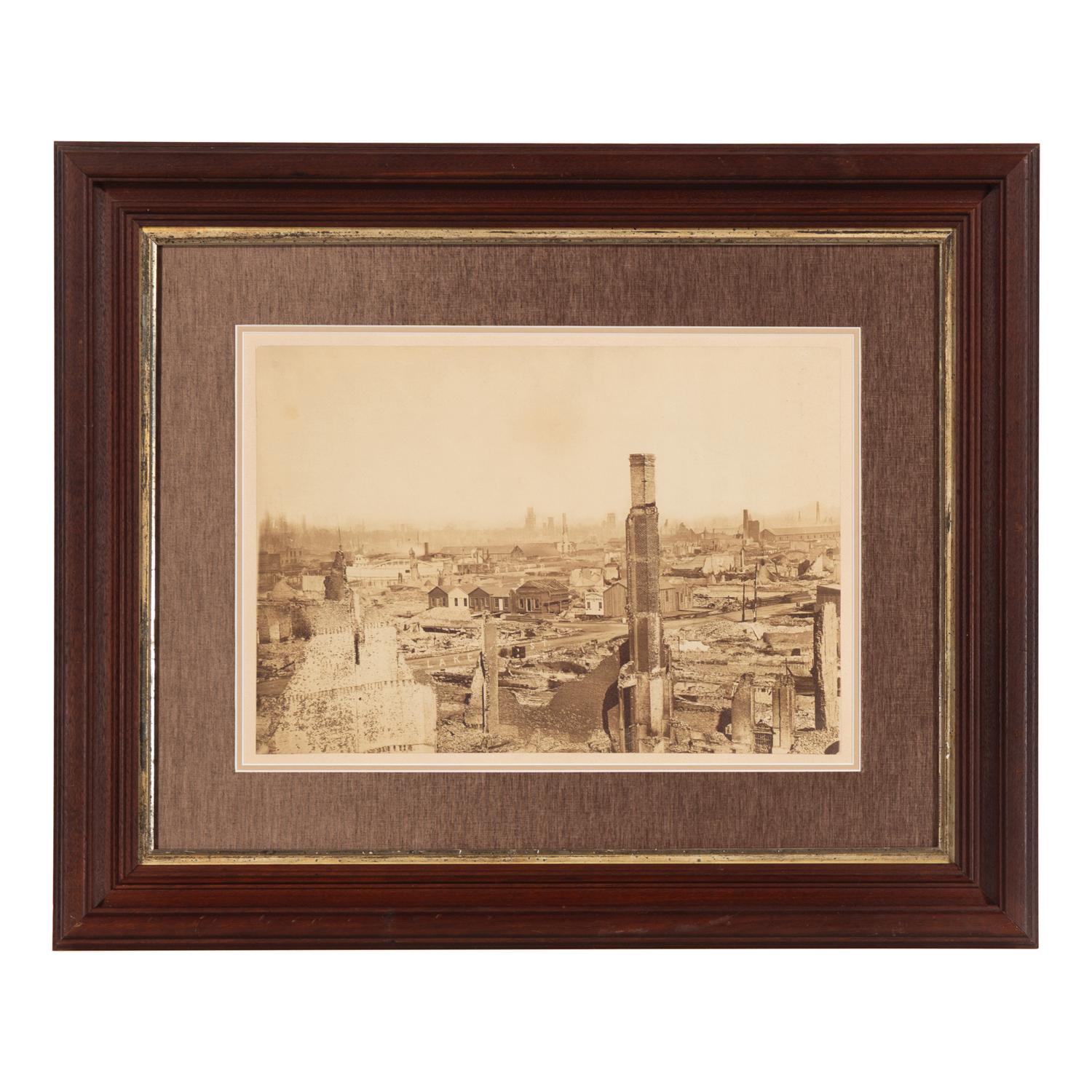 [Chicago Fire]. Smith, Joshua (1818-1891), photographer. Chicago, as seen after the great Conflagration . Washington, 1871.