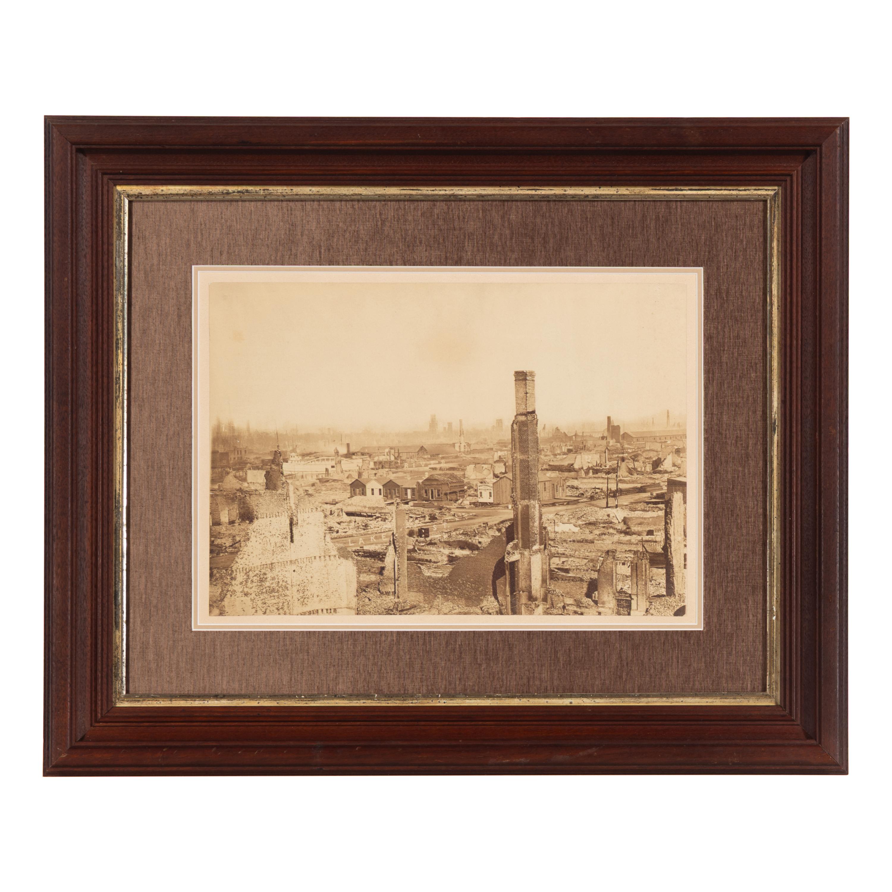 [Chicago Fire]. Smith, Joshua (1818-1891), photographer. Chicago, as seen after the great Conflagration . Washington, 1871.