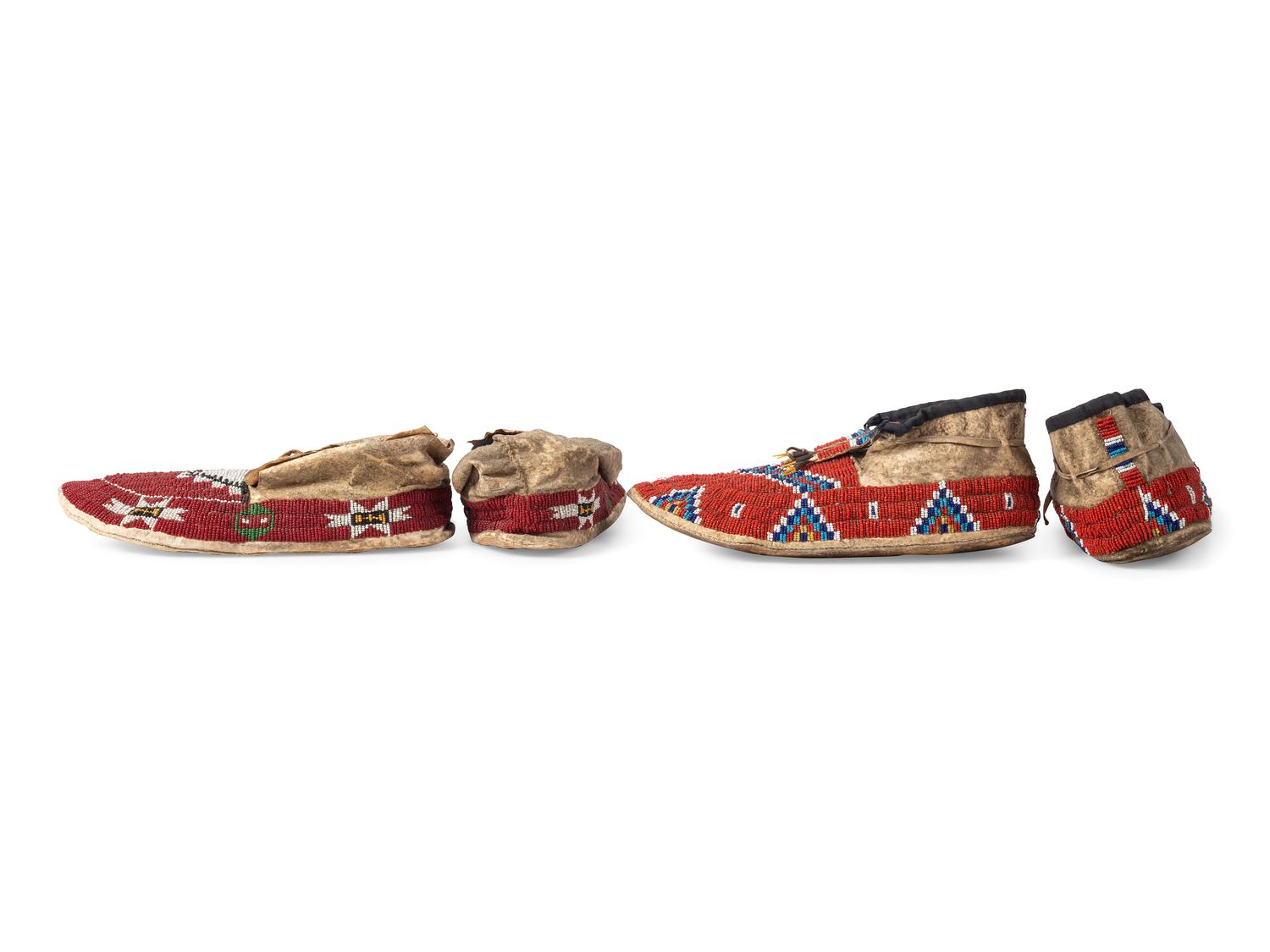 Sioux Beaded Hide Moccasins