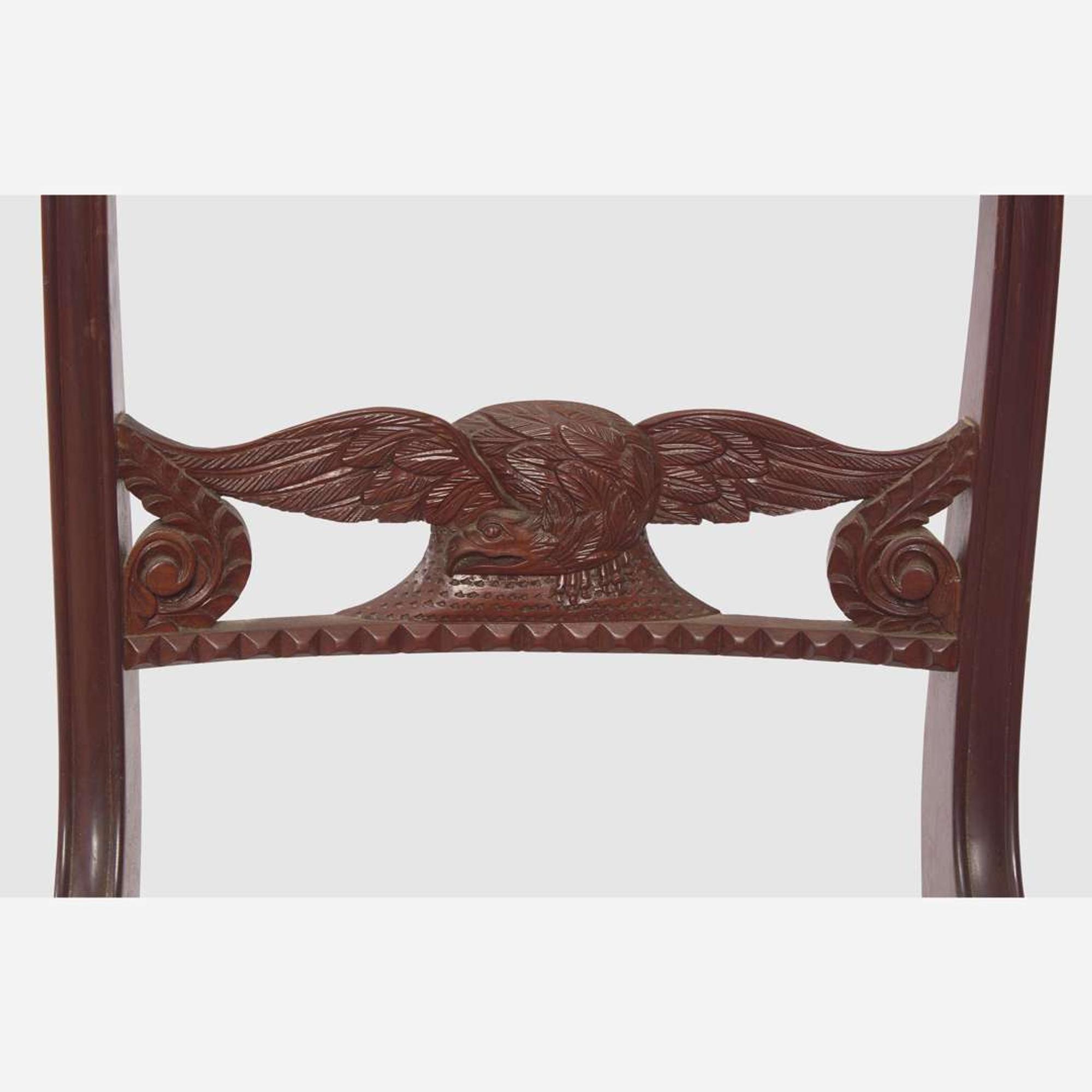 A set of five Federal carved mahogany eagle-back klismos side chairs New York, NY, circa 1820