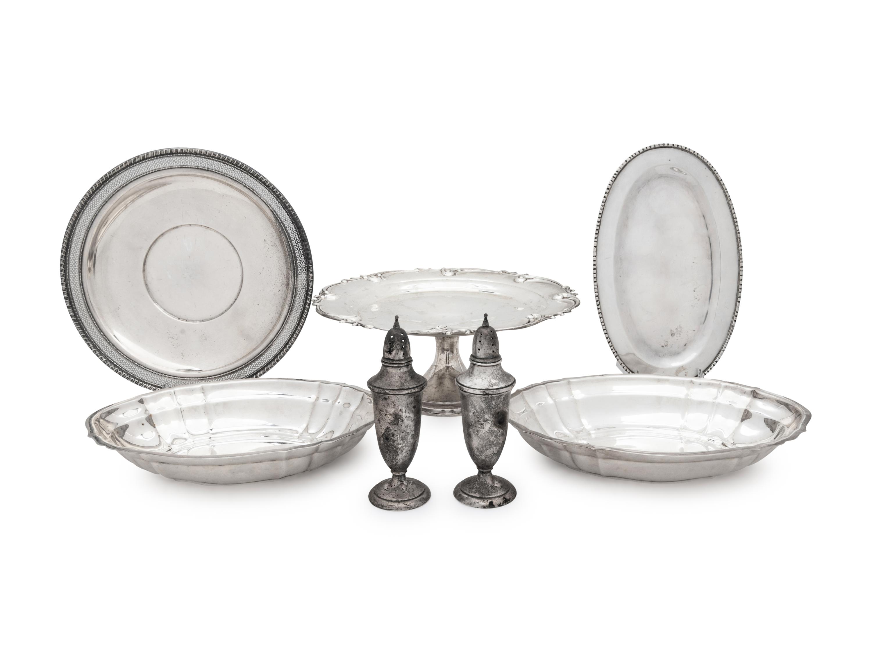 A Group of Seven Silver Holloware Articles