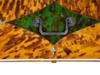 A George III Tortoiseshell and Green-Stained Tortoiseshell Inlay Tea Caddy — LATE 18TH CENTURY