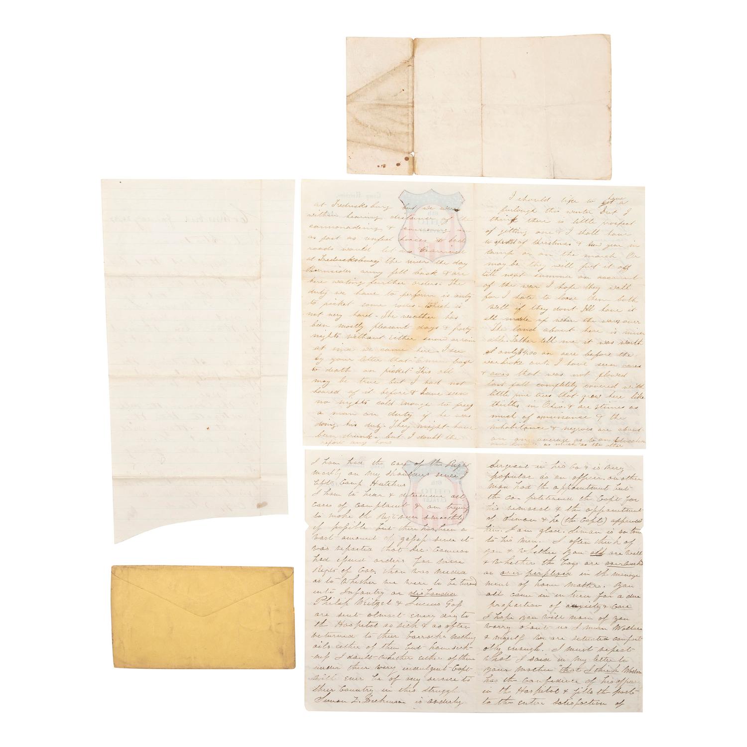 [CIVIL WAR]. A group of 4 letters related to Brevet Brigadier General William Stedman (1815-1869), Ohio 6th Cavalry and Ohio 7th Infantry, comprising: