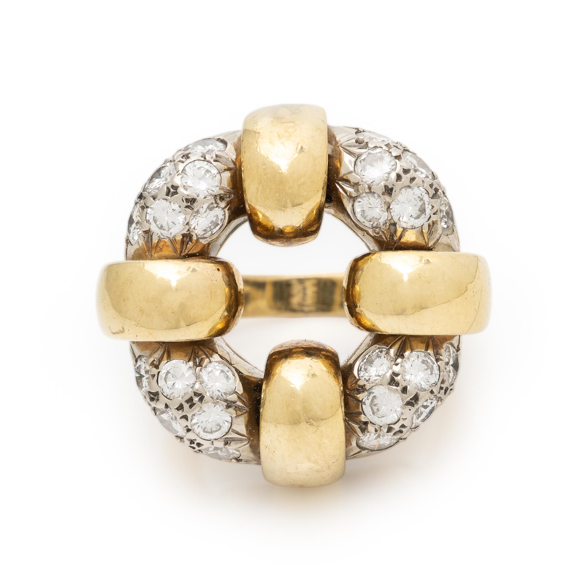 Diamond and Yellow Gold Ring
