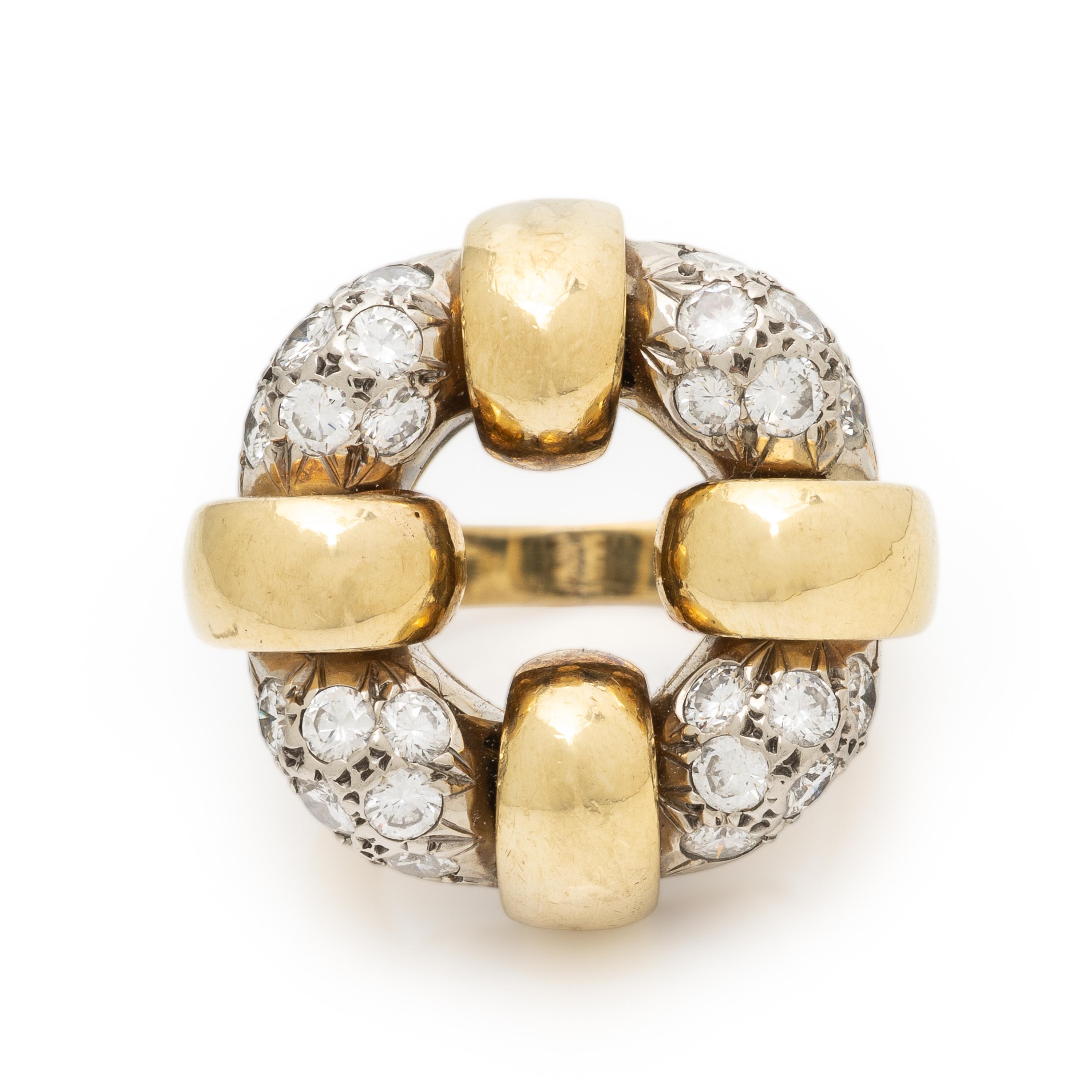 Diamond and Yellow Gold Ring