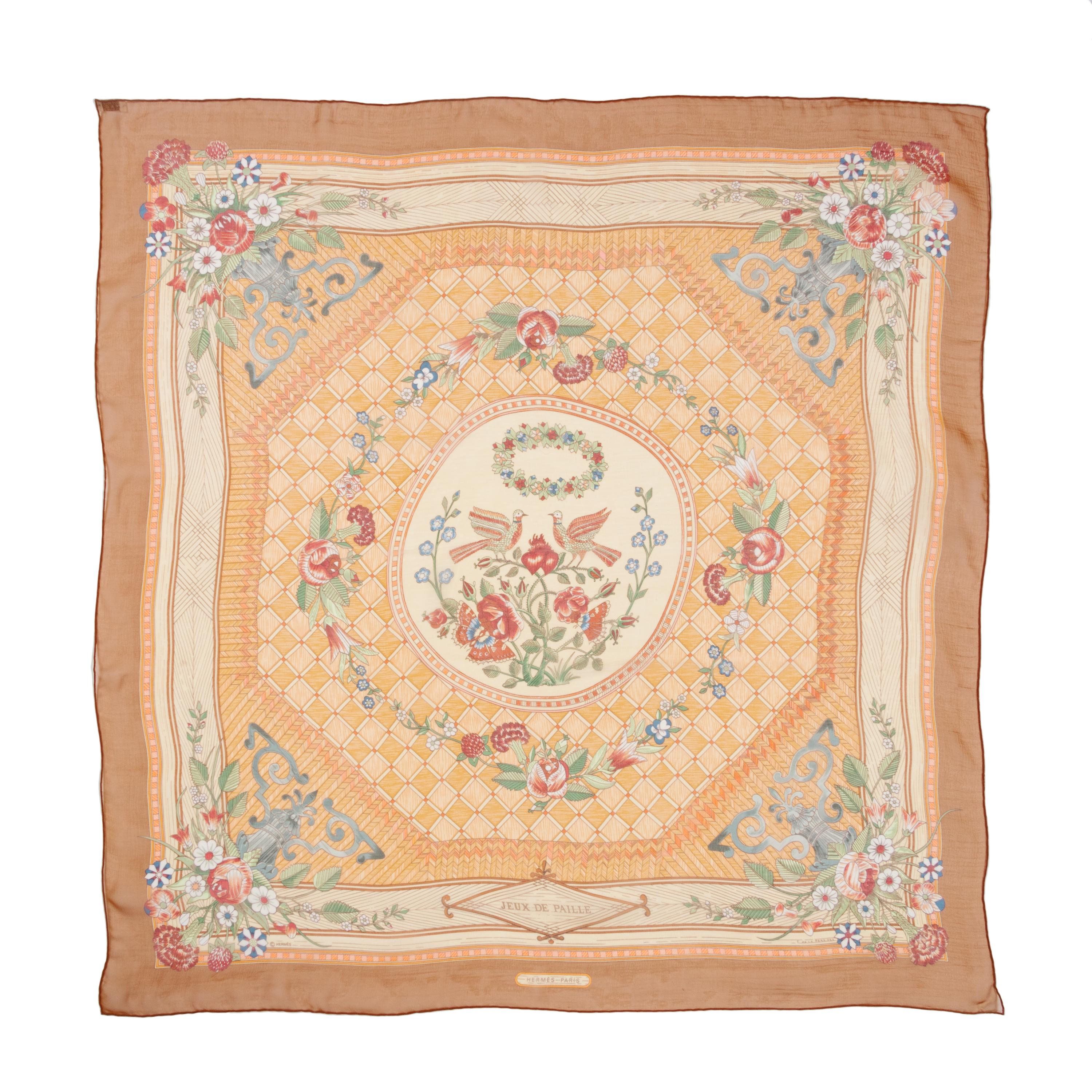 Three 90cm Hermès Scarves: Two Silk/Chiffon, One Cashmere/Silk