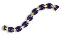 An 18 Karat Yellow Gold and Enamel Bracelet, Marchisio, 41.00 dwts.