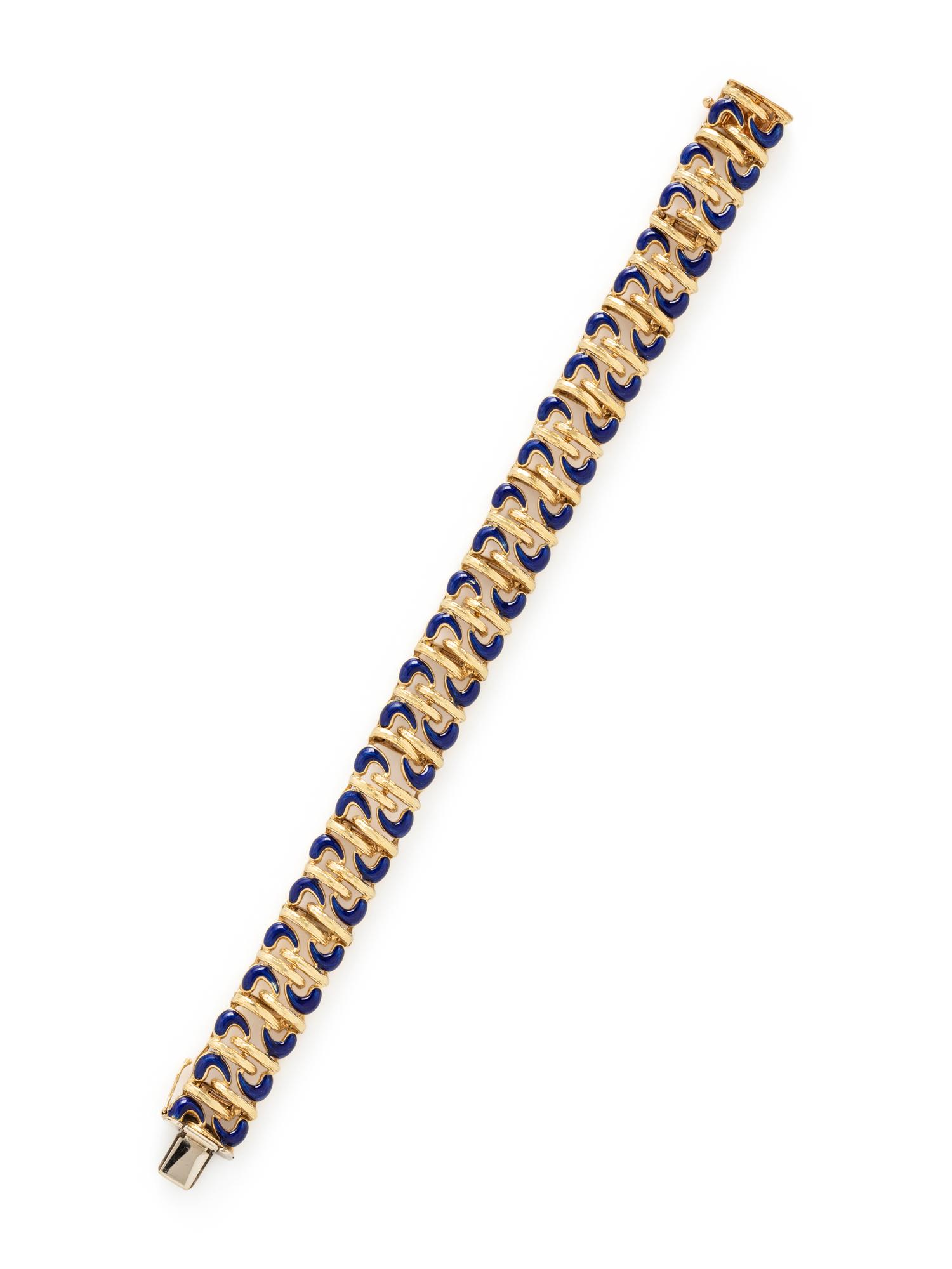 YELLOW GOLD AND ENAMEL BRACELET