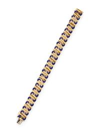 YELLOW GOLD AND ENAMEL BRACELET