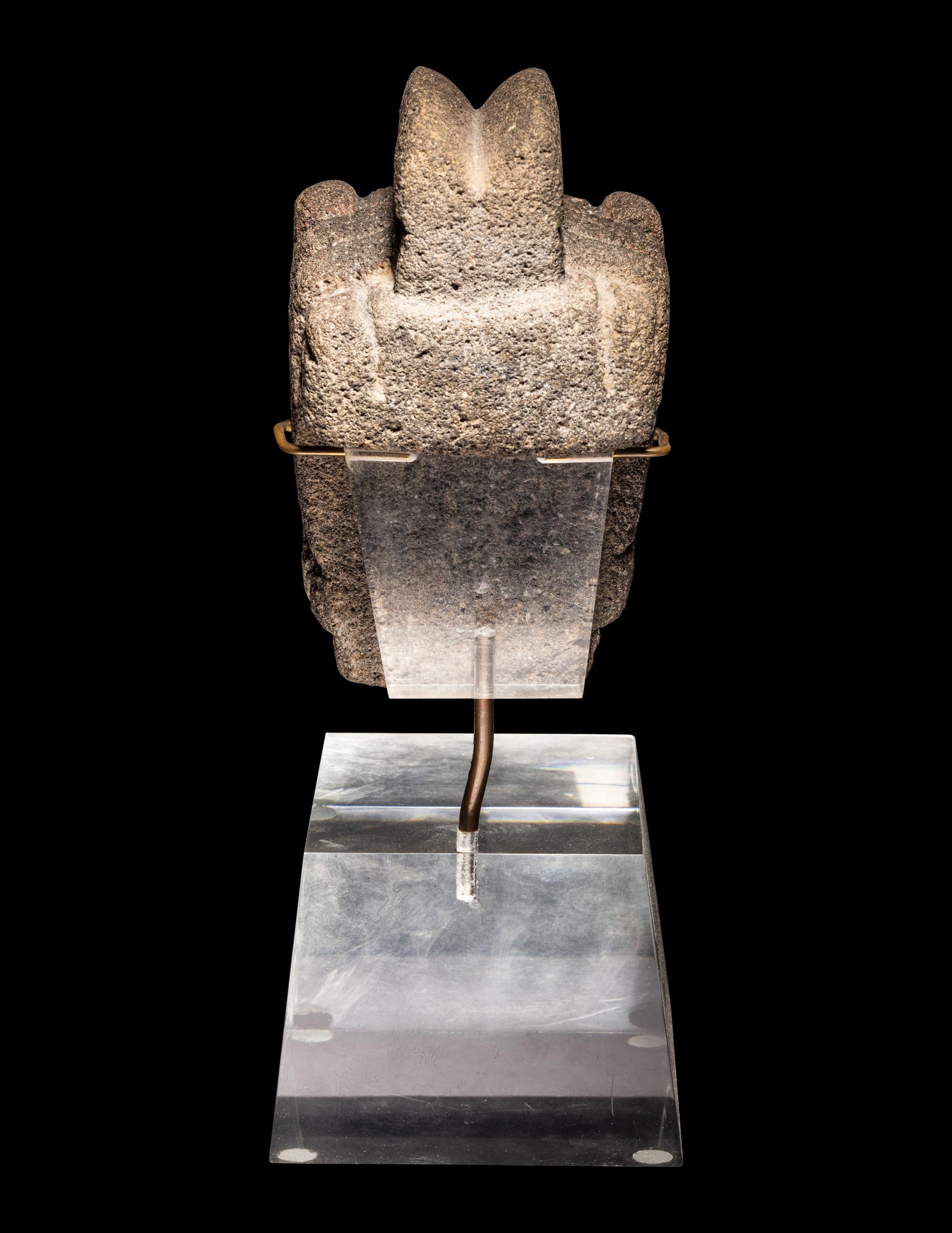 A Veracruz Stone Hacha in the Form of a Warrior