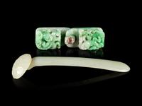 Two Jade and Jadeite Jewelry