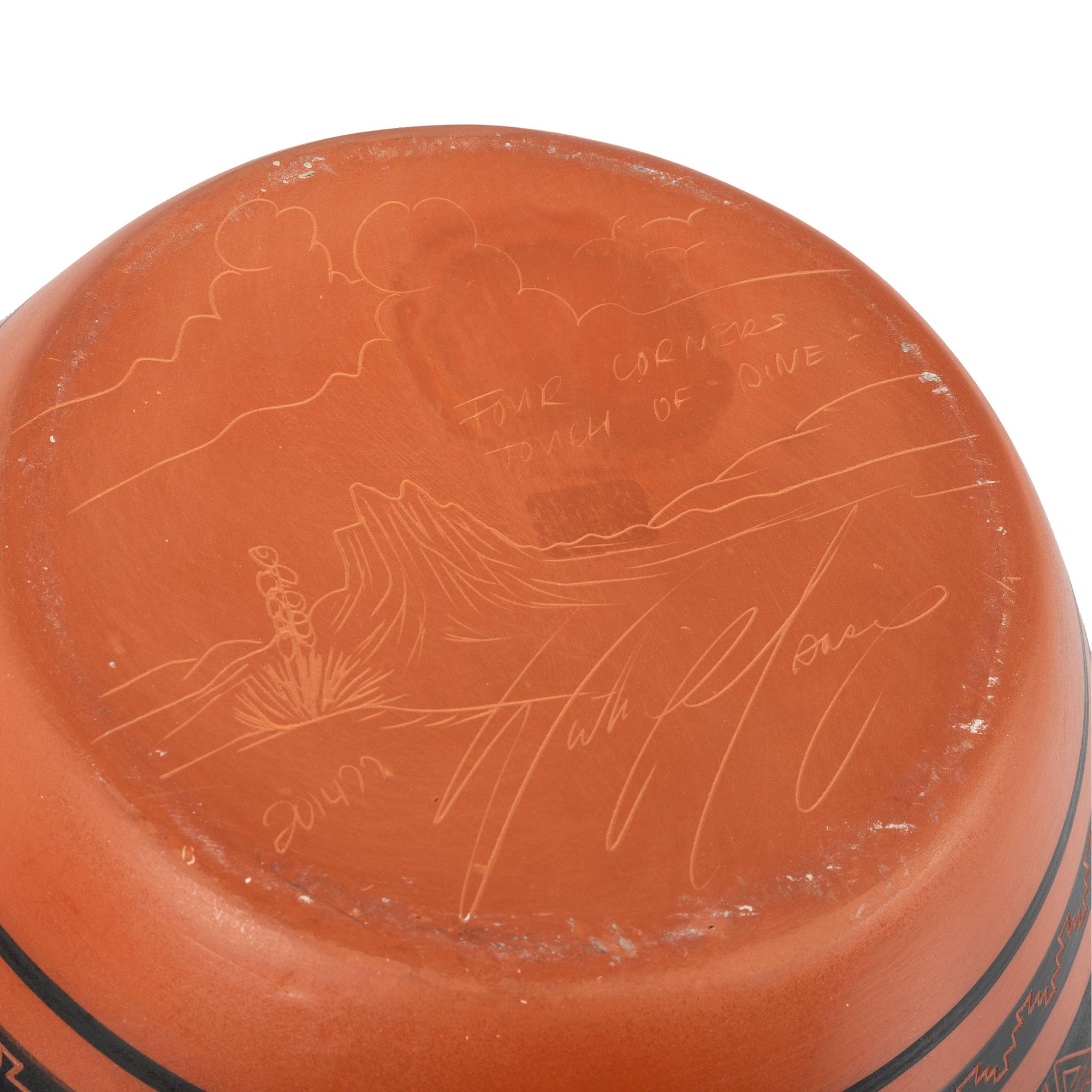 Large Polychrome Sgraffito Pottery Vase