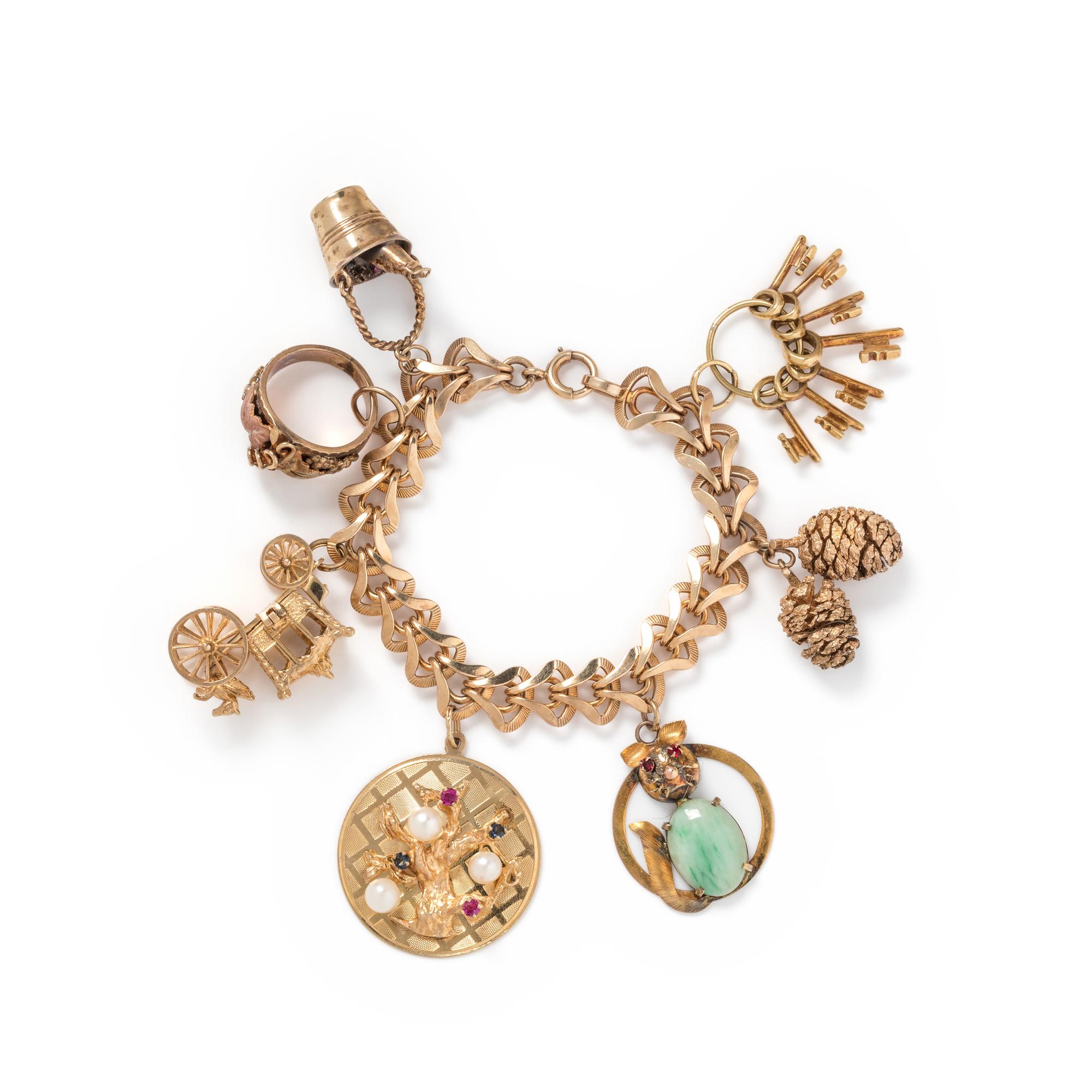 YELLOW GOLD CHARM BRACELET