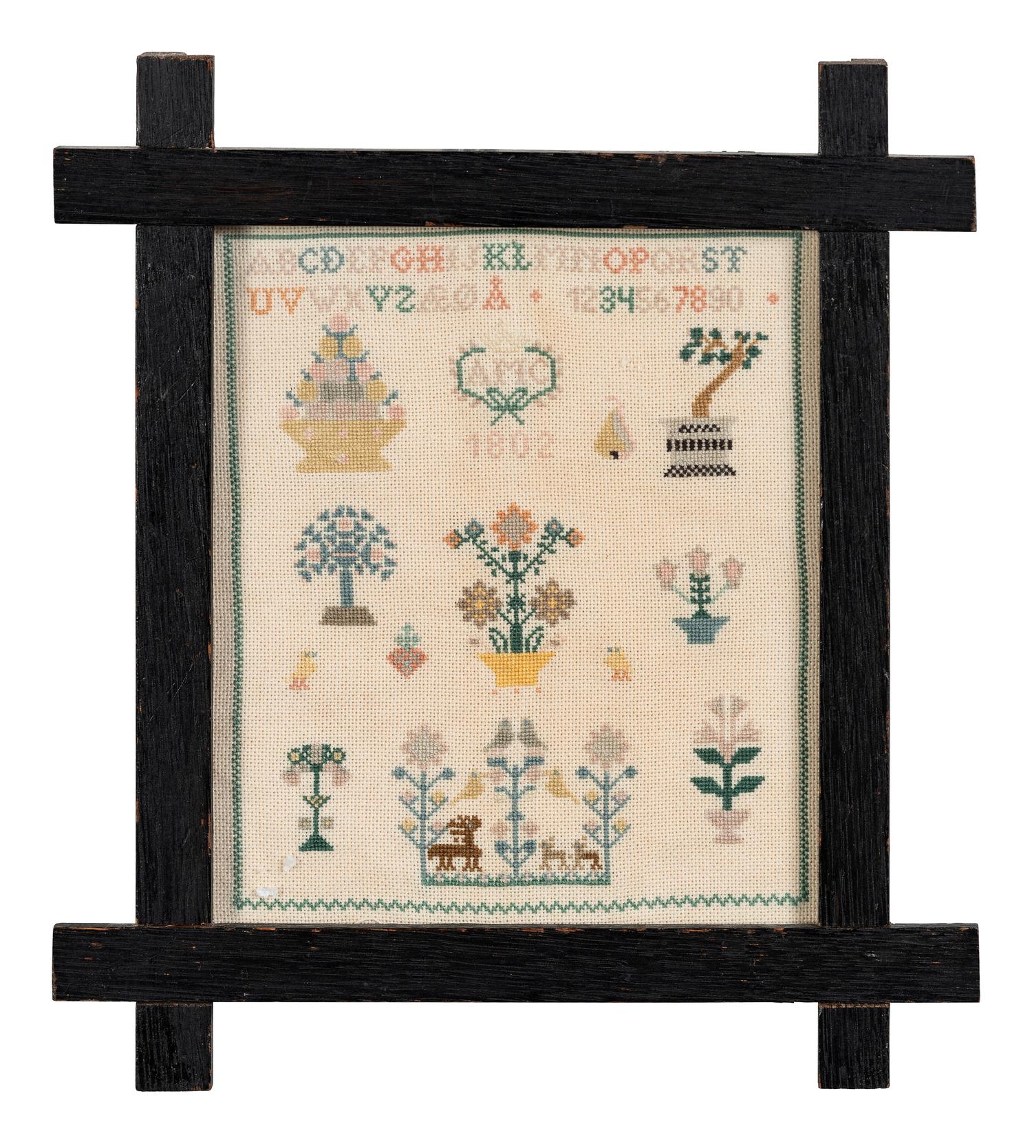 Five Needlework Embroidered Schoolgirl's Samplers