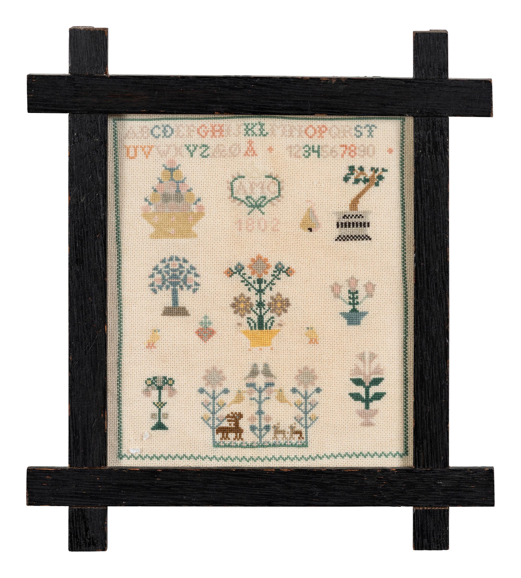 Five Needlework Embroidered Schoolgirl's Samplers