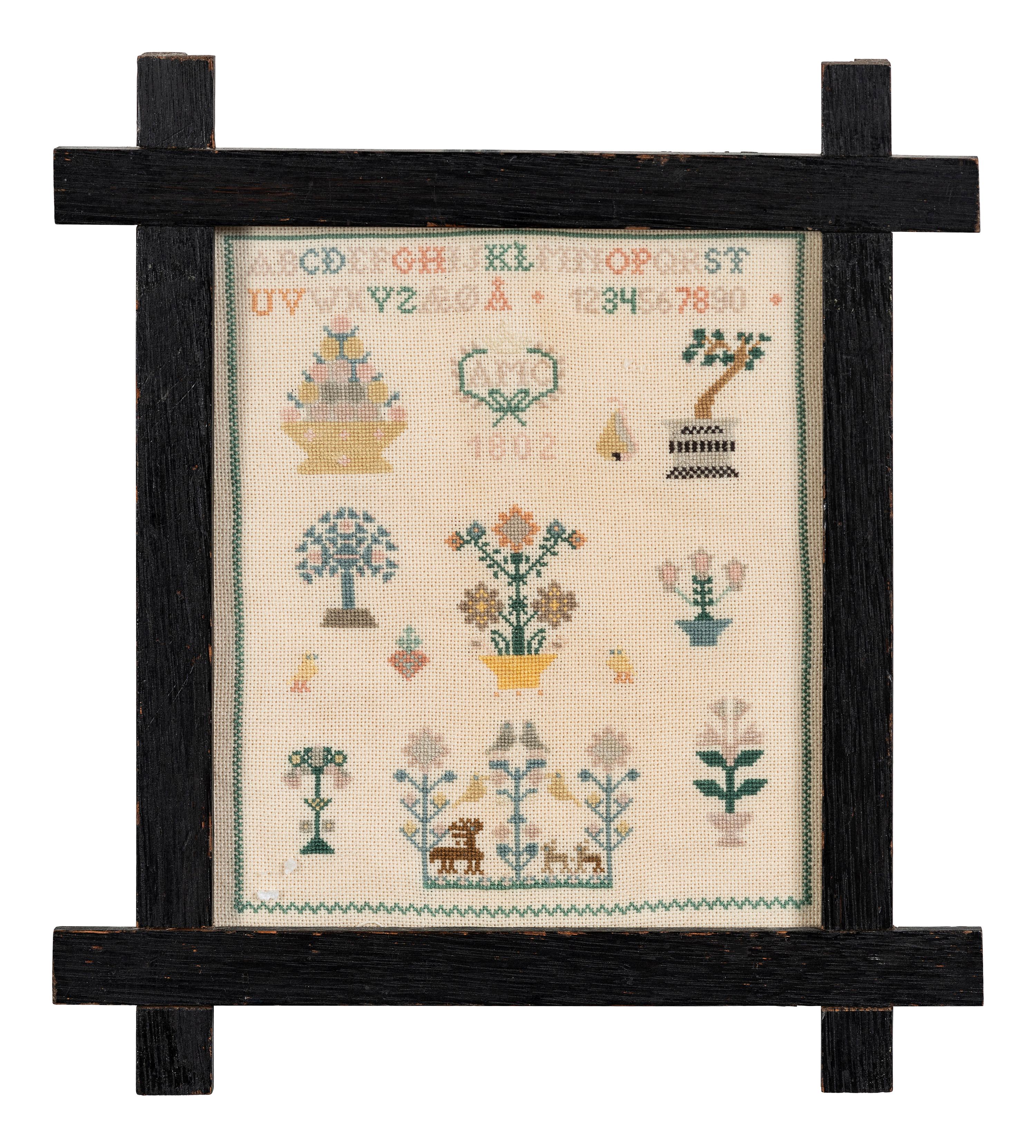 Five Needlework Embroidered Schoolgirl's Samplers
