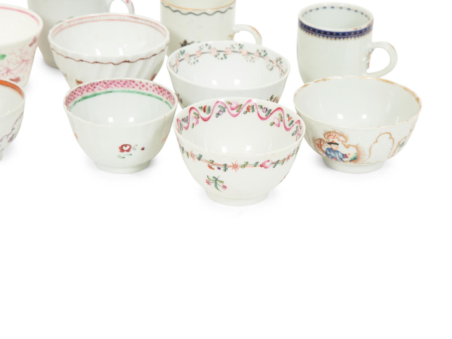 A Collection of Chinese Export Porcelain Tea Bowls and Cups