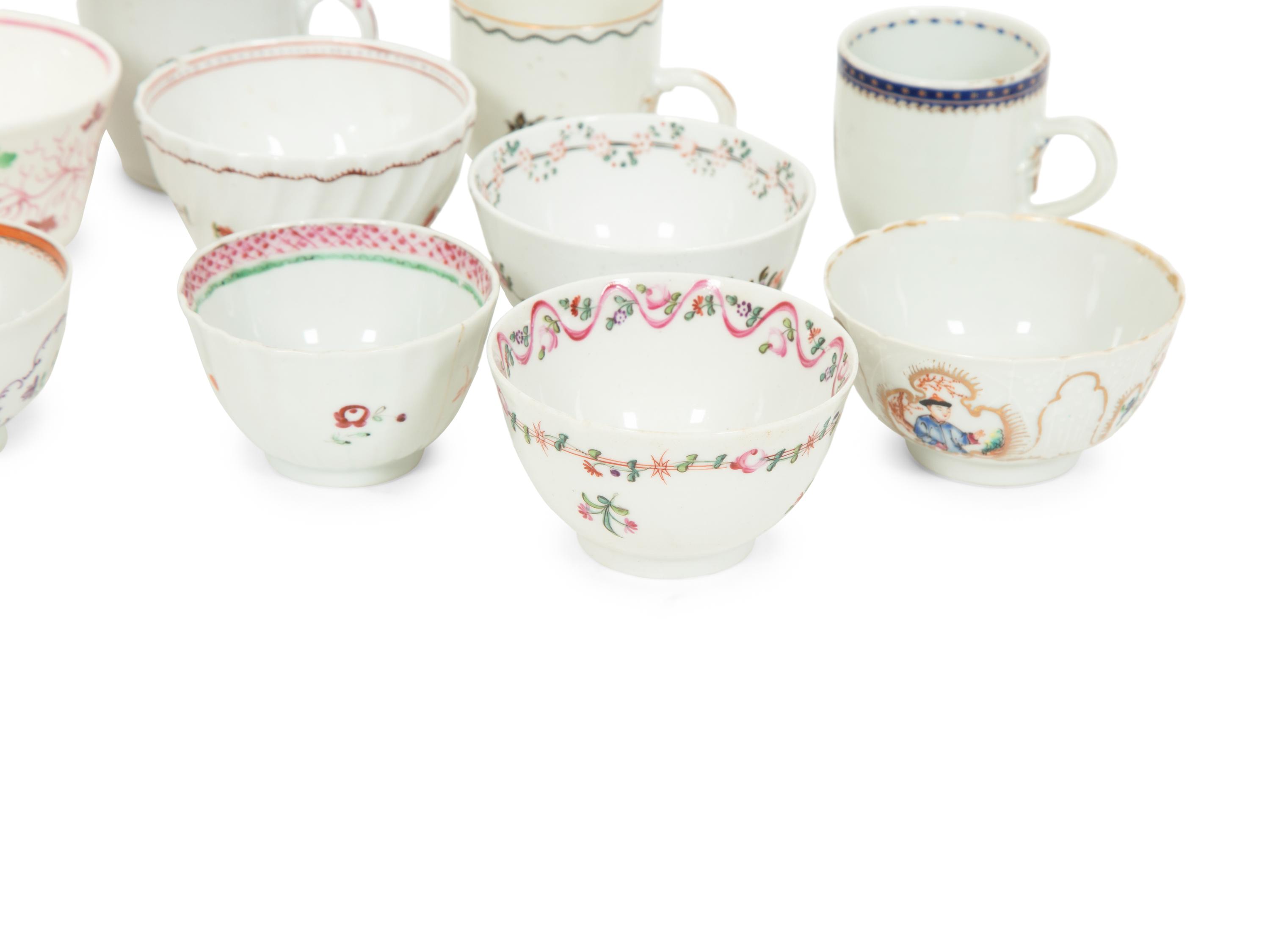 A Collection of Chinese Export Porcelain Tea Bowls and Cups