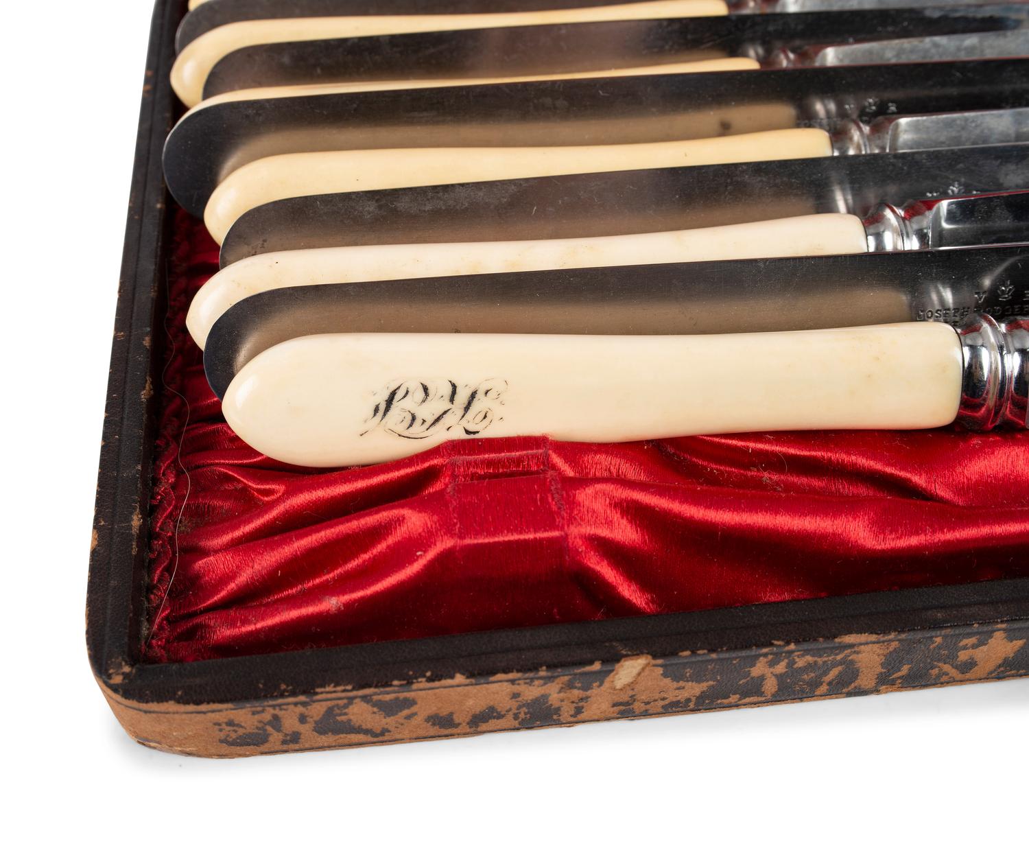 A Group of English Antler and Bone-Handled Flatware and Serving Pieces