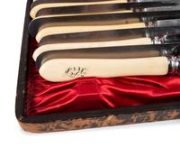 A Group of English Antler and Bone-Handled Flatware and Serving Pieces