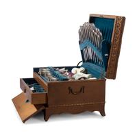 An International Silver Flatware Service in Custom Case