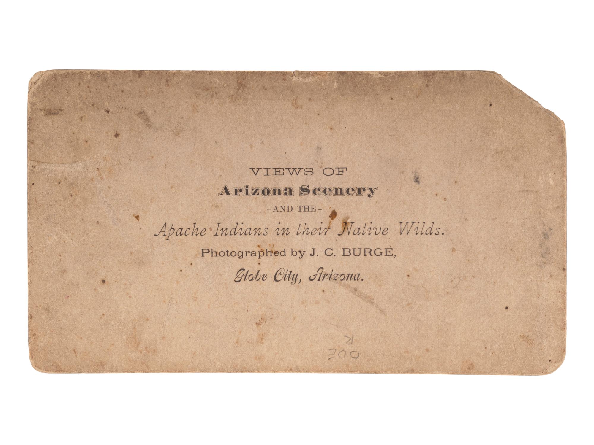 [NATIVE AMERICANS]. BURGE, J.C. (ca 1839-1897), photographer. Stereoview of Apaches bathing in the Gila. Globe City, AZ. Early 1880s.
