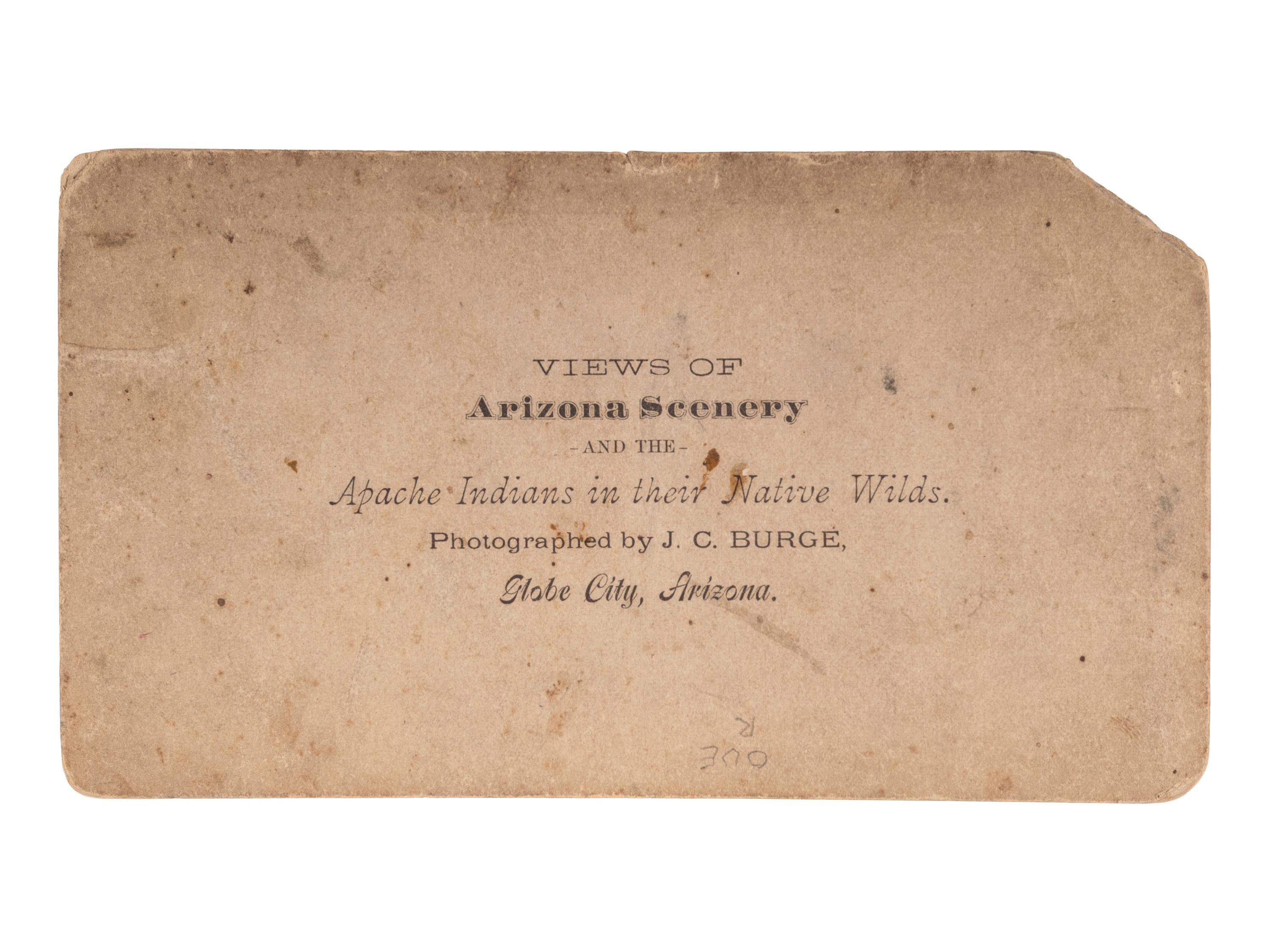 [NATIVE AMERICANS]. BURGE, J.C. (ca 1839-1897), photographer. Stereoview of Apaches bathing in the Gila. Globe City, AZ. Early 1880s.