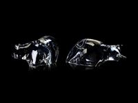 Steuben Glass Bear and Bull Figures