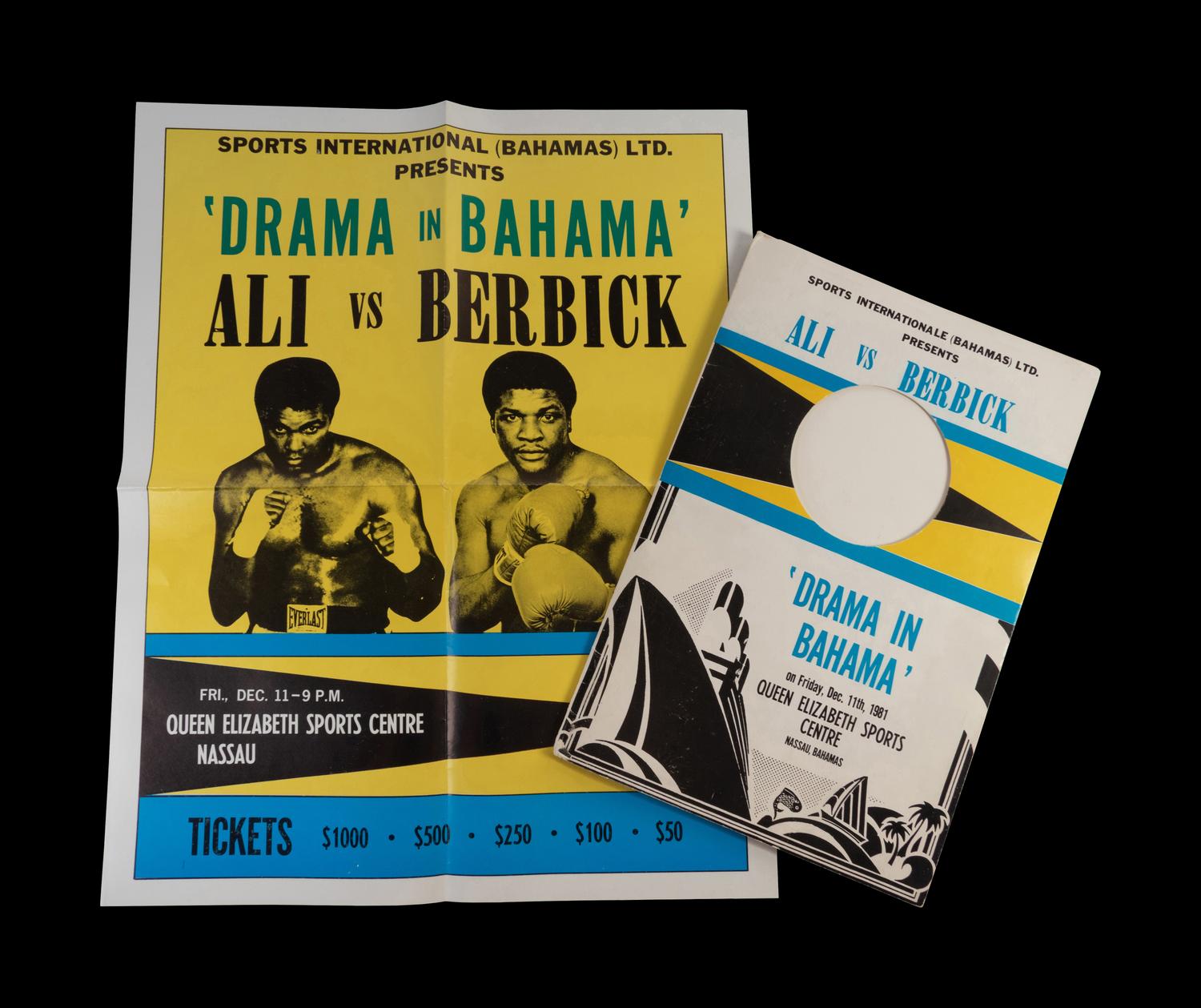 A Group of Muhammad Ali vs. Trevor Berbick Drama In Bahama On Site Fight Items,