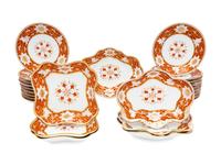 A Chamberlain Worcester Porcelain Dessert Service