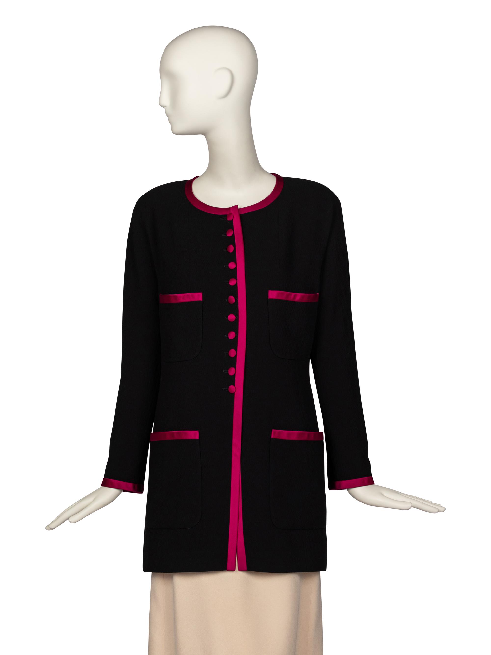 Chanel Jacket, Pink and Black, 1980-90s