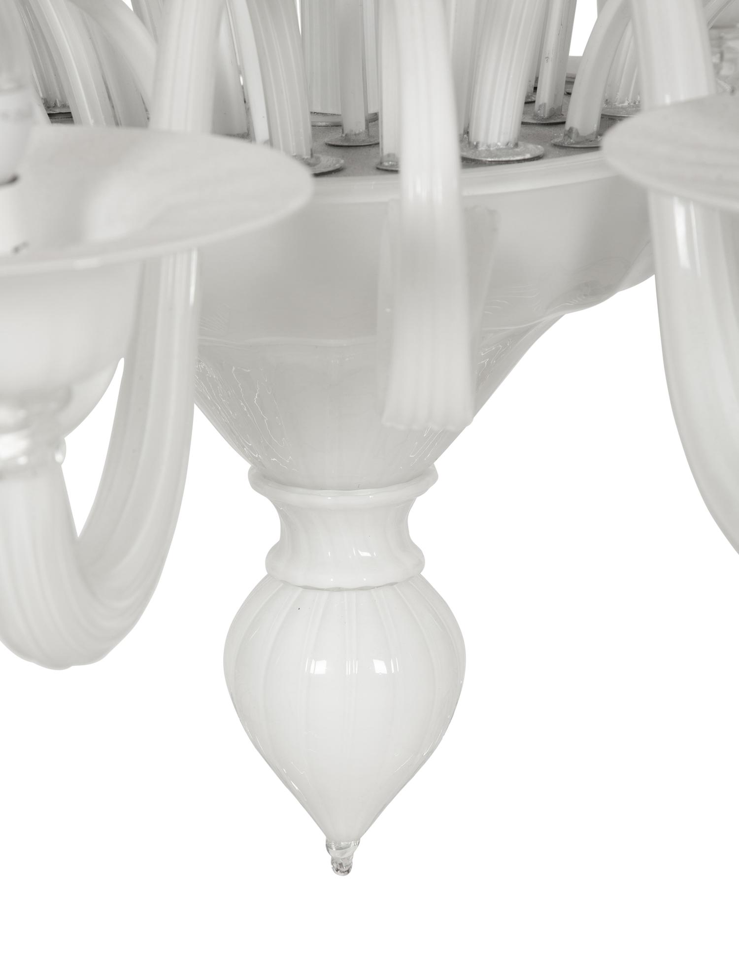 An Italian Murano Style Opaline Glass Chandelier