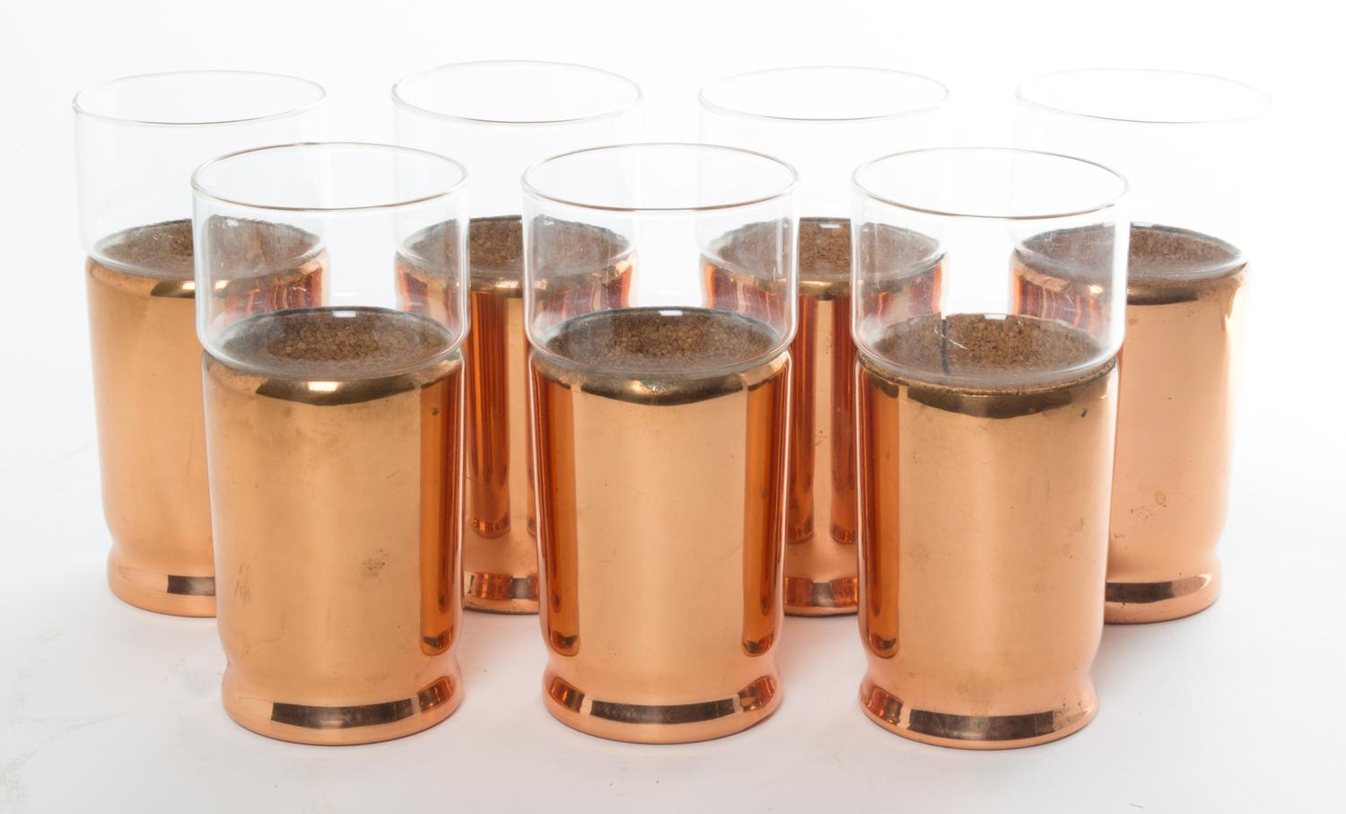 A Group of Seven Copper Cups Height 6 inches. — 20TH CENTURY