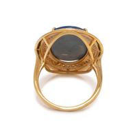 BLACK OPAL AND DIAMOND RING