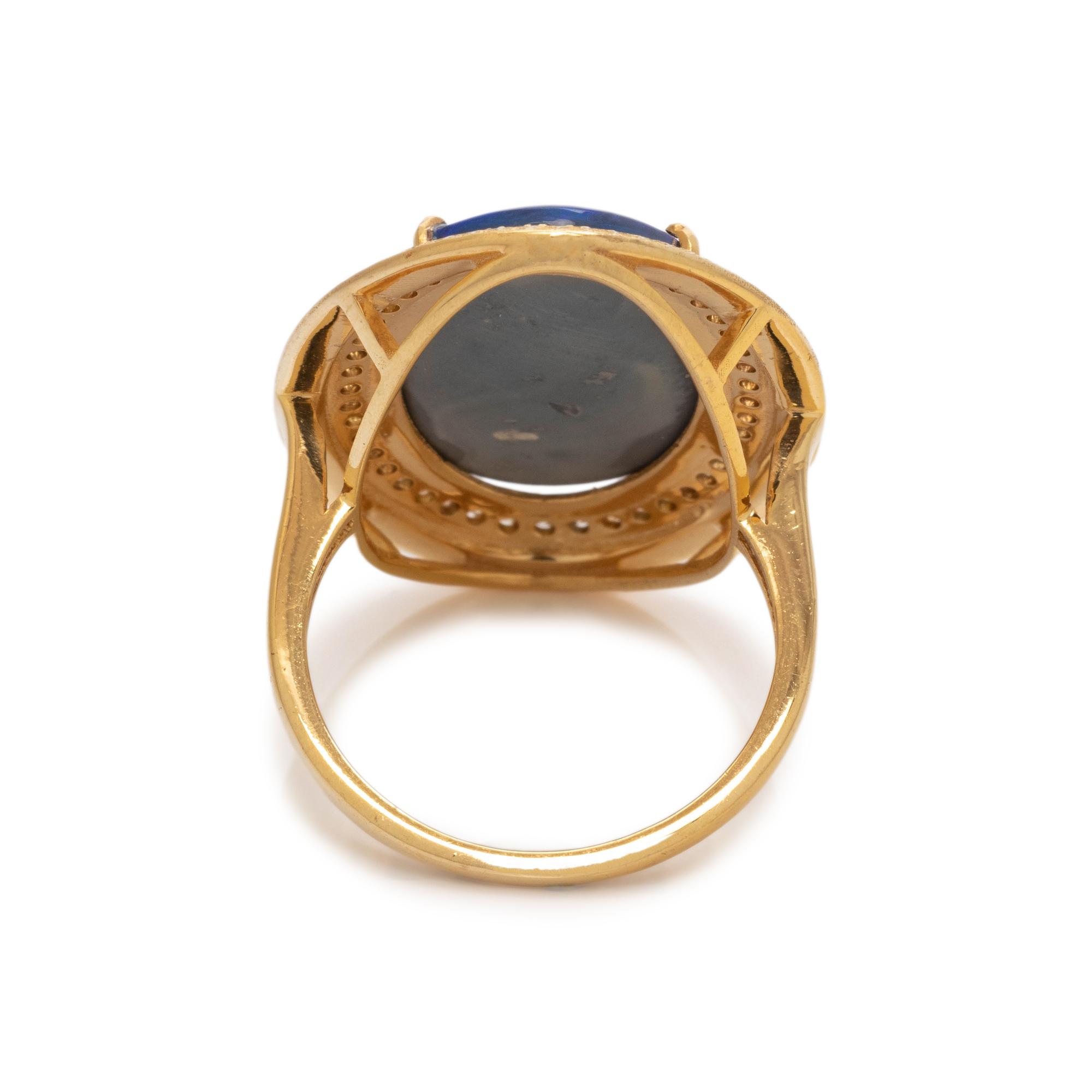 BLACK OPAL AND DIAMOND RING